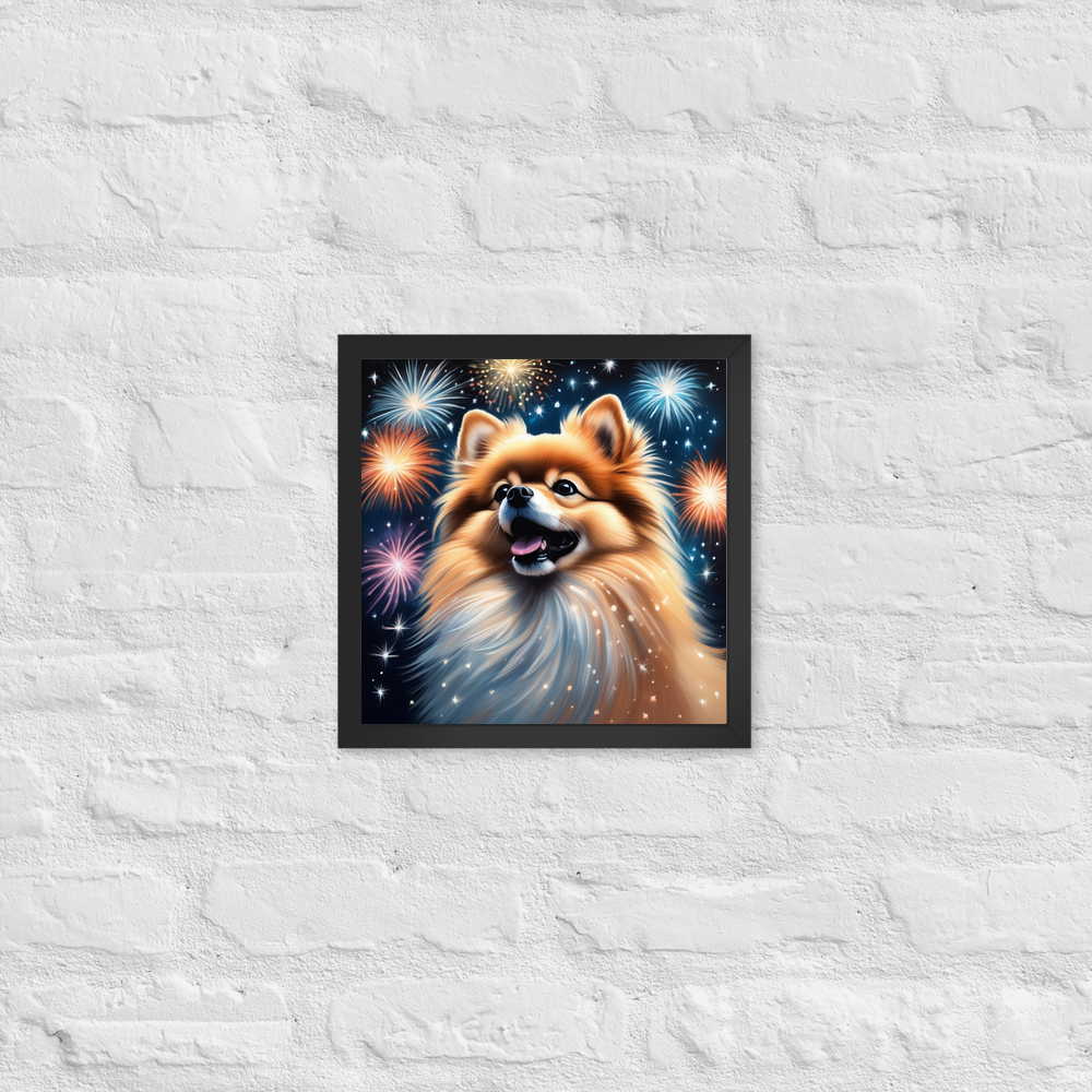 PugMug Custom Tan Pomeranian Framed Print
