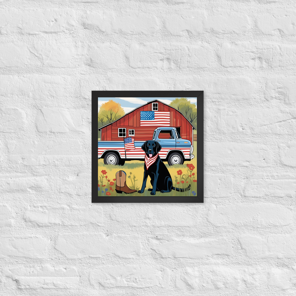 PugMug Custom Black Labrador Retriever Framed Print