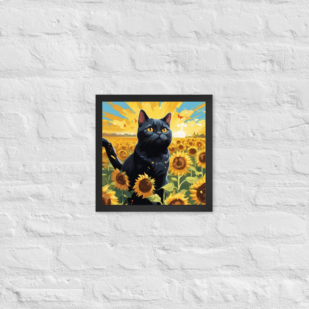 PugMug Custom Black British Shorthair Cat Framed Print
