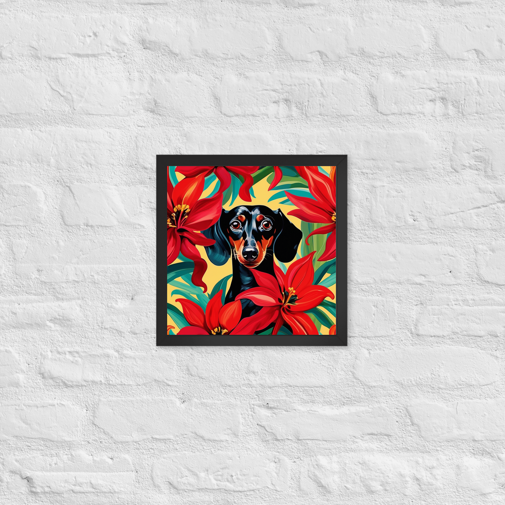 PugMug Custom Black Dachshund Framed Print