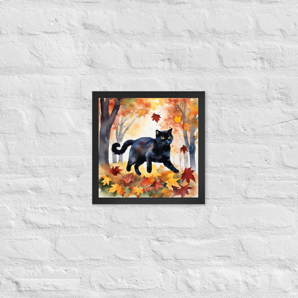 PugMug Custom Black Scottish Fold Cat Framed Print