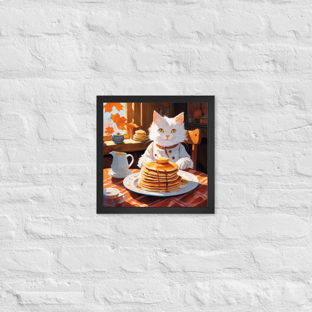 PugMug Custom White Companion Cat Framed Print
