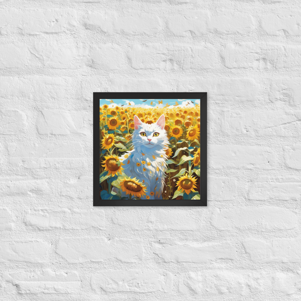 PugMug Custom White Companion Cat Framed Print