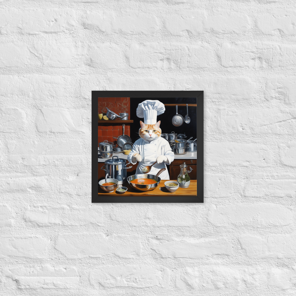 PugMug Custom White Companion Cat Framed Print