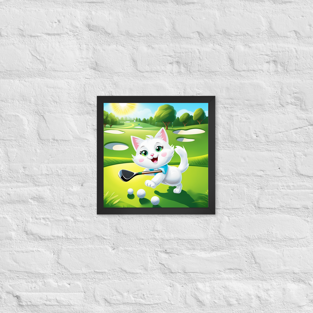 PugMug Custom White Companion Cat Framed Print
