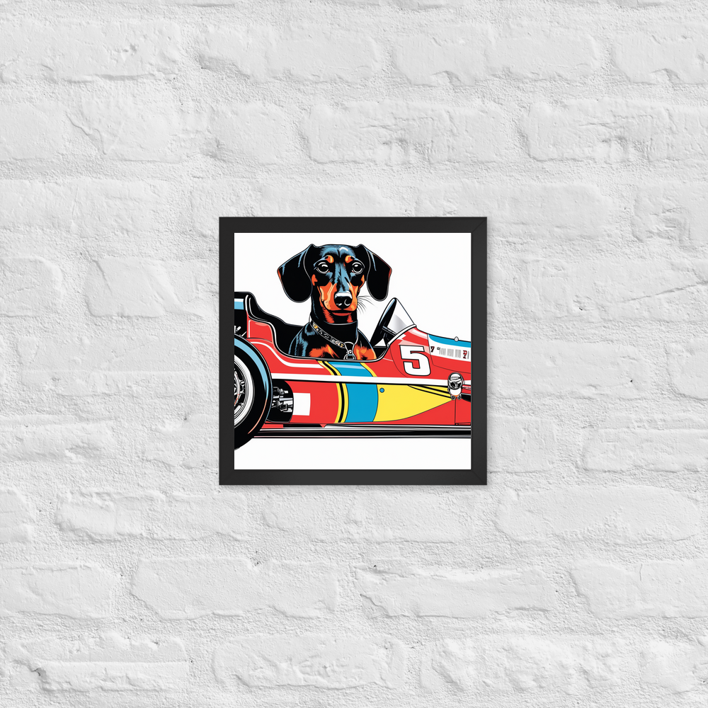 PugMug Custom Black Dachshund Framed Print