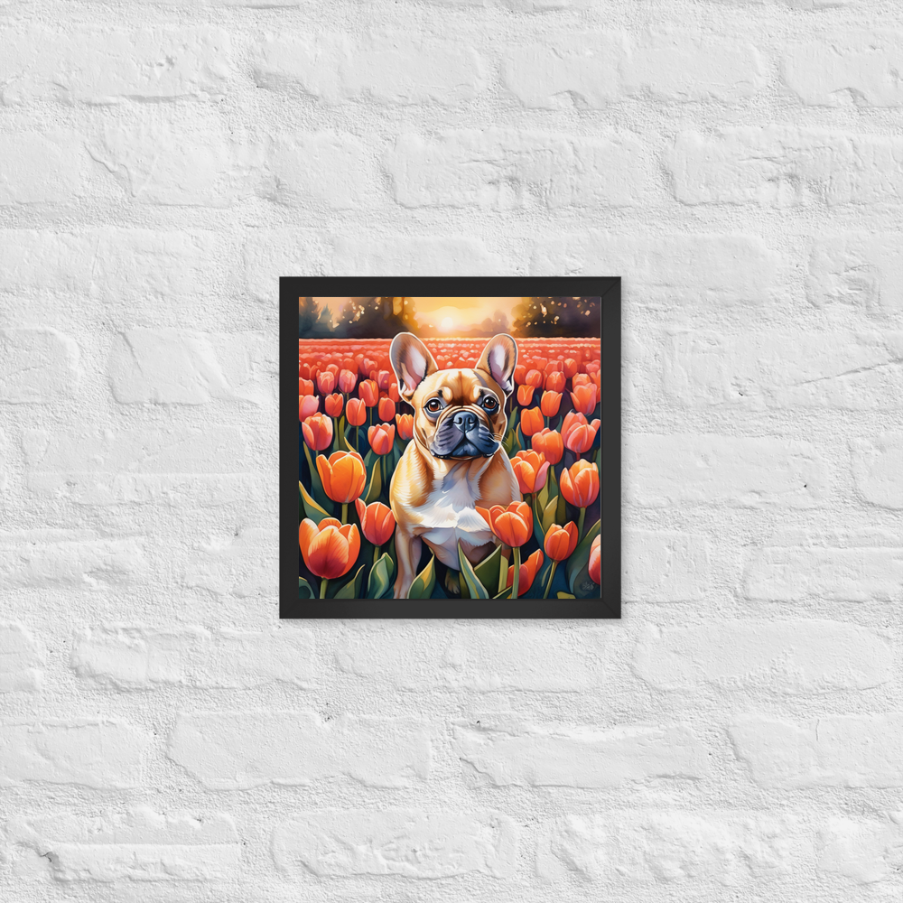 PugMug Custom Tan French Bulldog Framed Print
