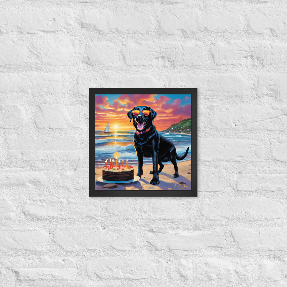 PugMug Custom Black Labrador Retriever Framed Print