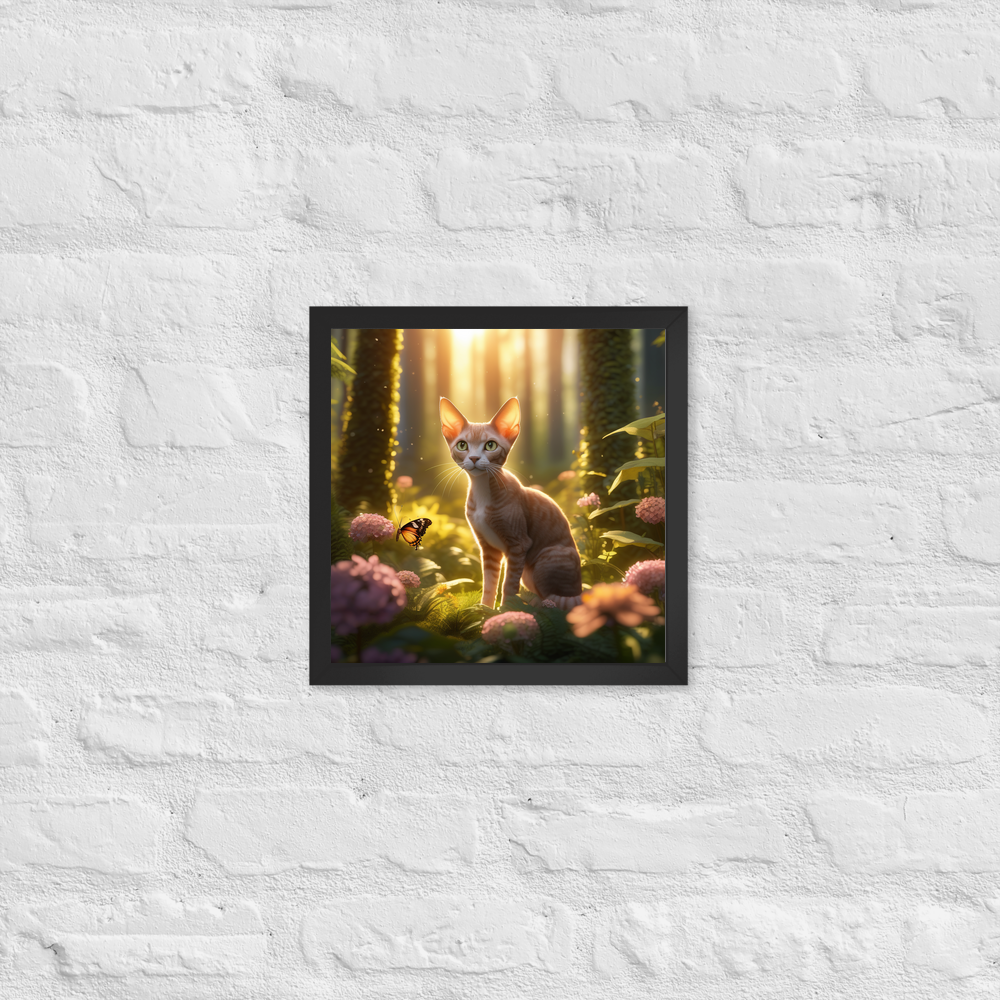 PugMug Custom Tabby Devon Rex Cat Framed Print