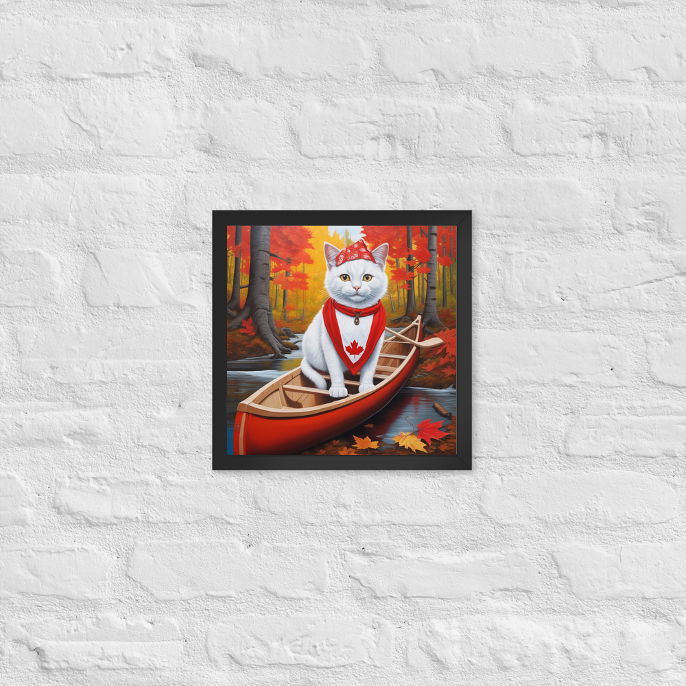 PugMug Custom White Companion Cat Framed Print