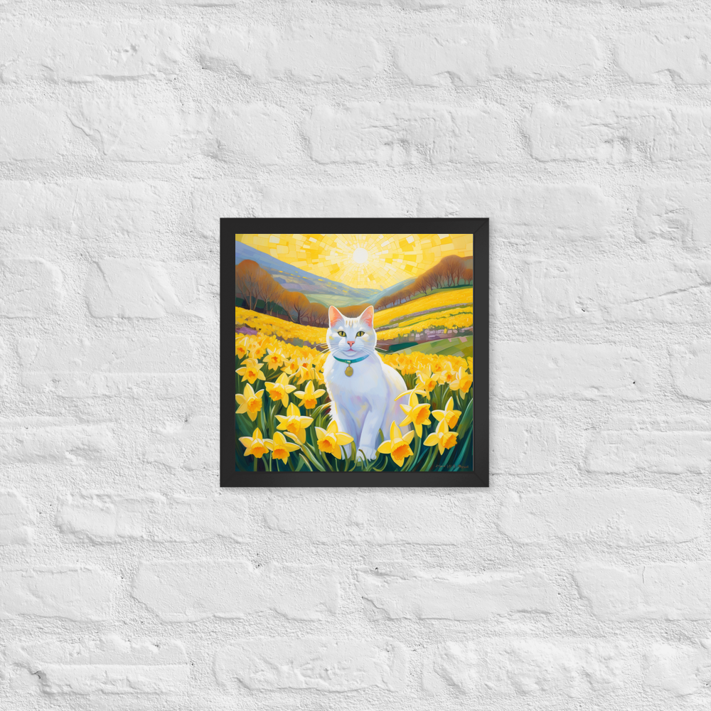 PugMug Custom White Companion Cat Framed Print