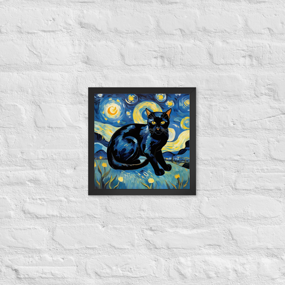 PugMug Custom Black Exotic Cat Framed Print