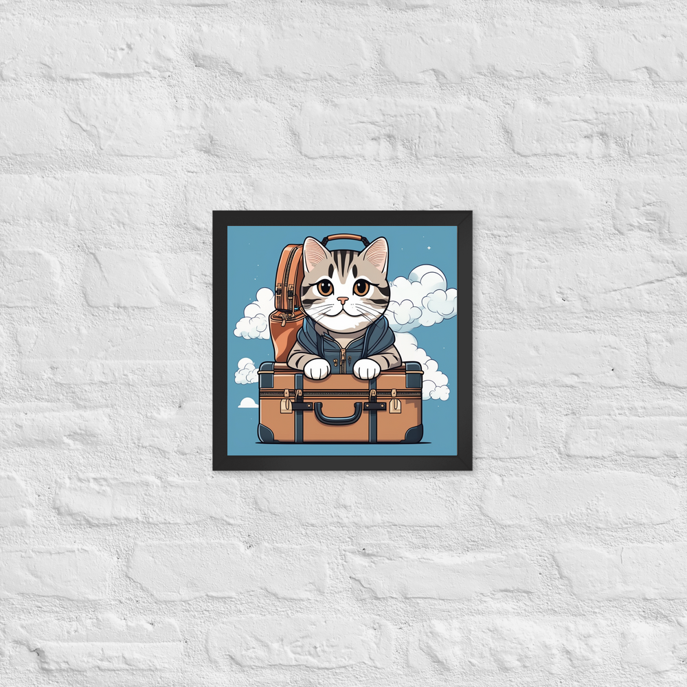 PugMug Custom Tabby Scottish Fold Cat Framed Print