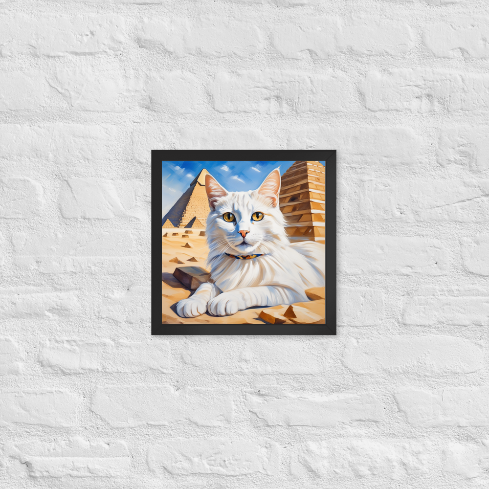 PugMug Custom White Companion Cat Framed Print