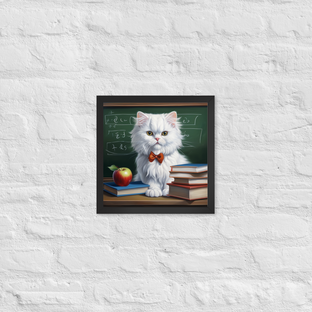 PugMug Custom White Persian Cat Framed Print