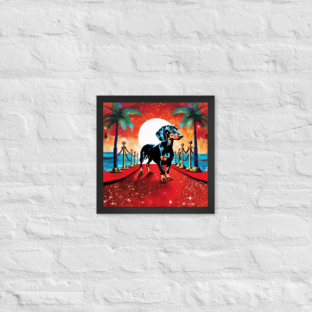 PugMug Custom Black Dachshund Framed Print