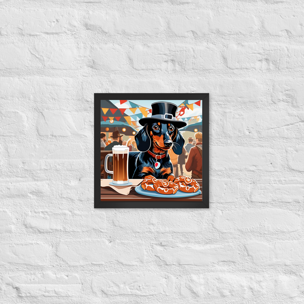 PugMug Custom Black Dachshund Framed Print