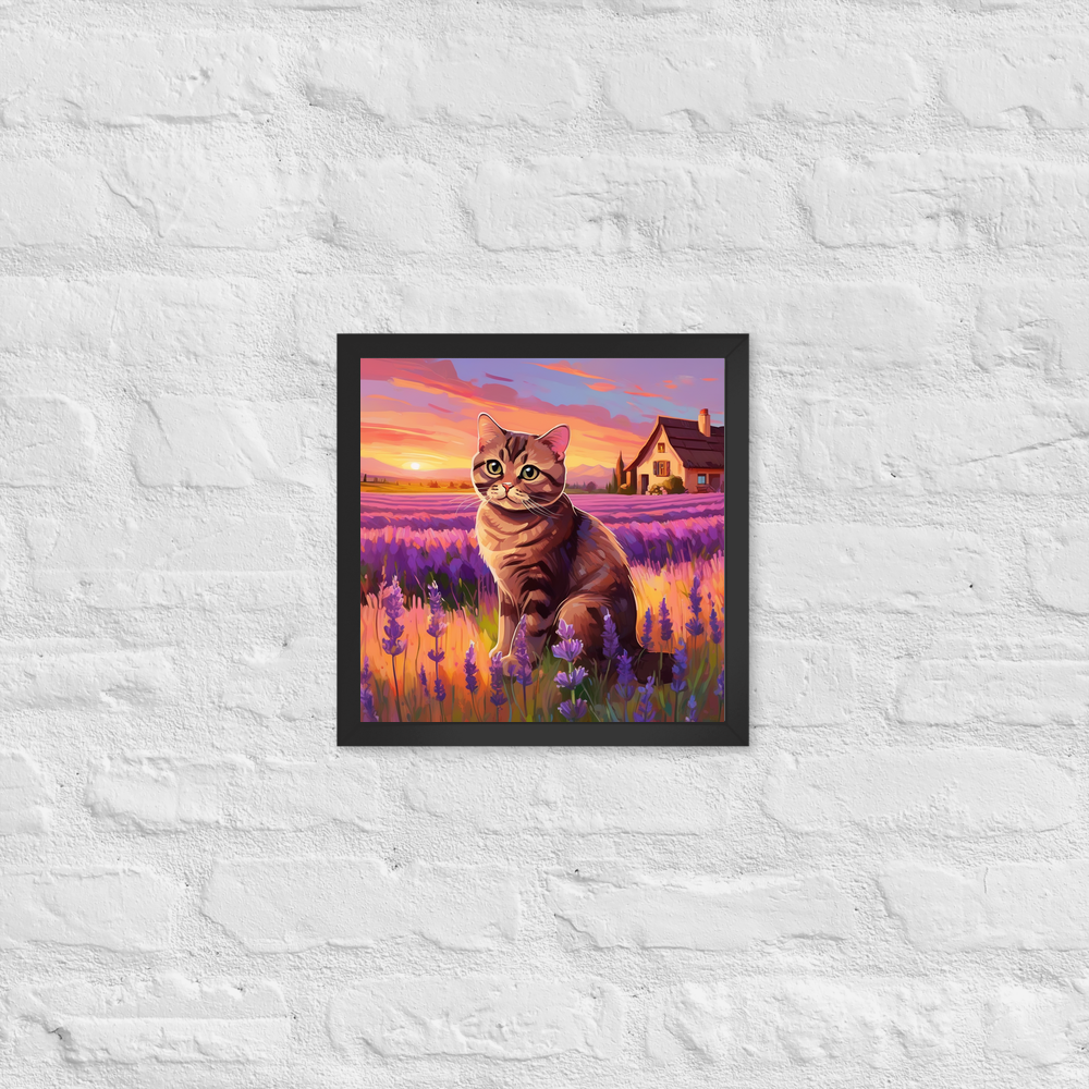 PugMug Custom Tabby Scottish Fold Cat Framed Print