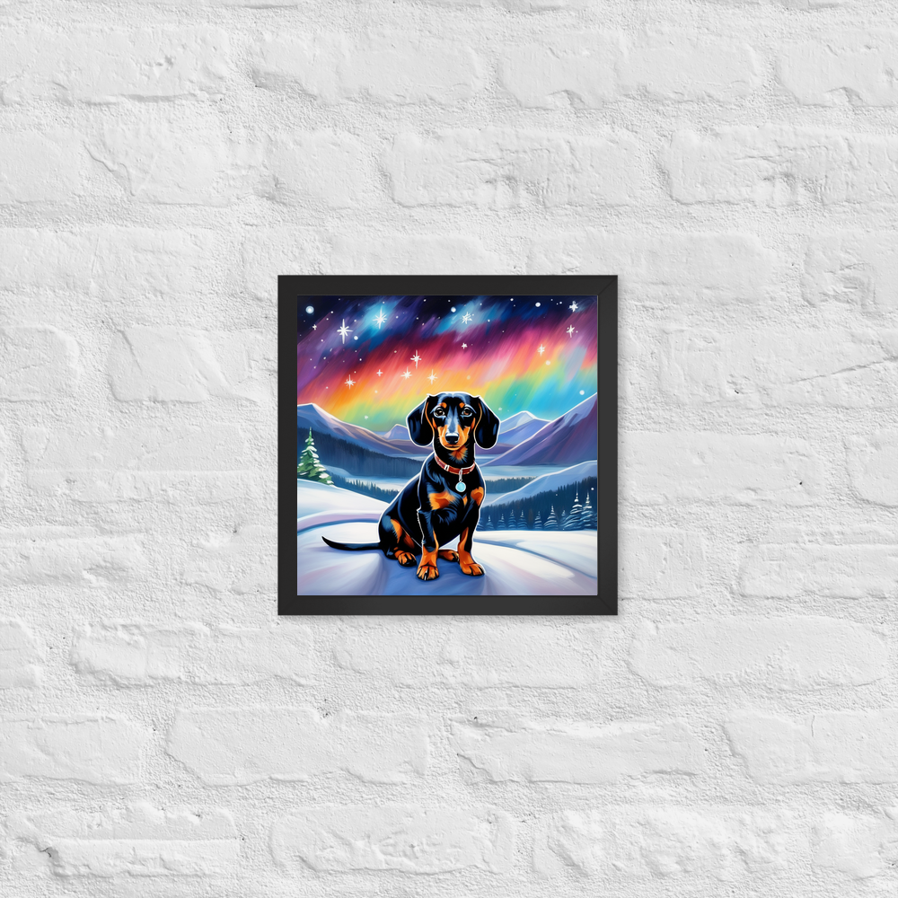 PugMug Custom Black Dachshund Framed Print