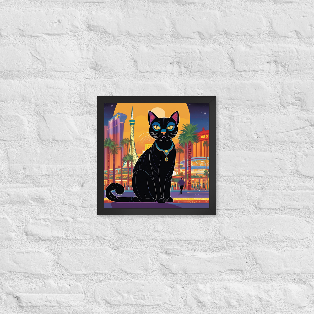 PugMug Custom Black Exotic Cat Framed Print