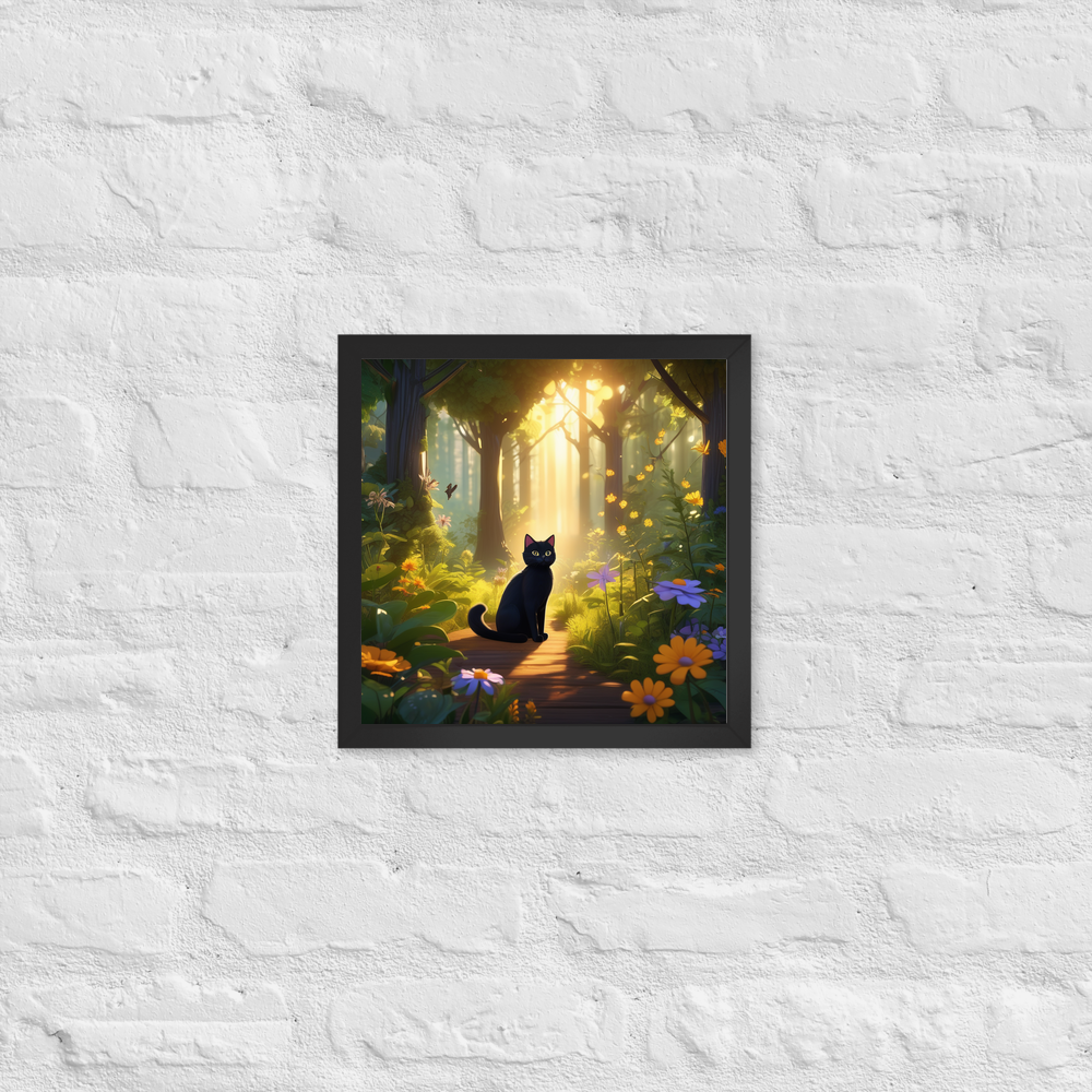 PugMug Custom Black Companion Cat Framed Print