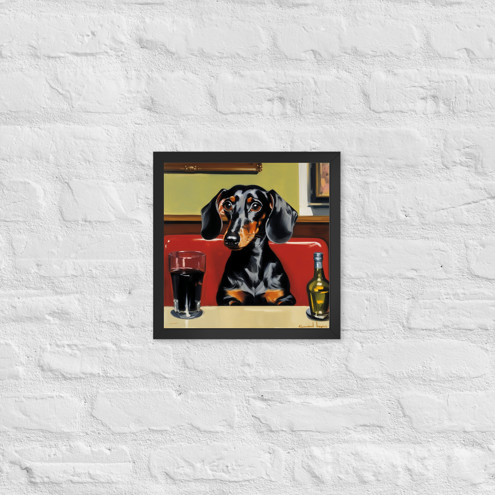 PugMug Custom Black Dachshund Framed Print