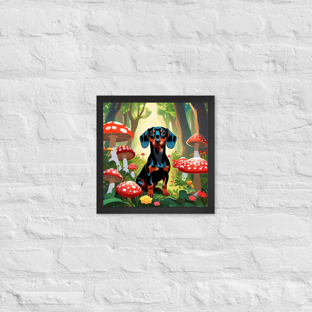 PugMug Custom Black Dachshund Framed Print