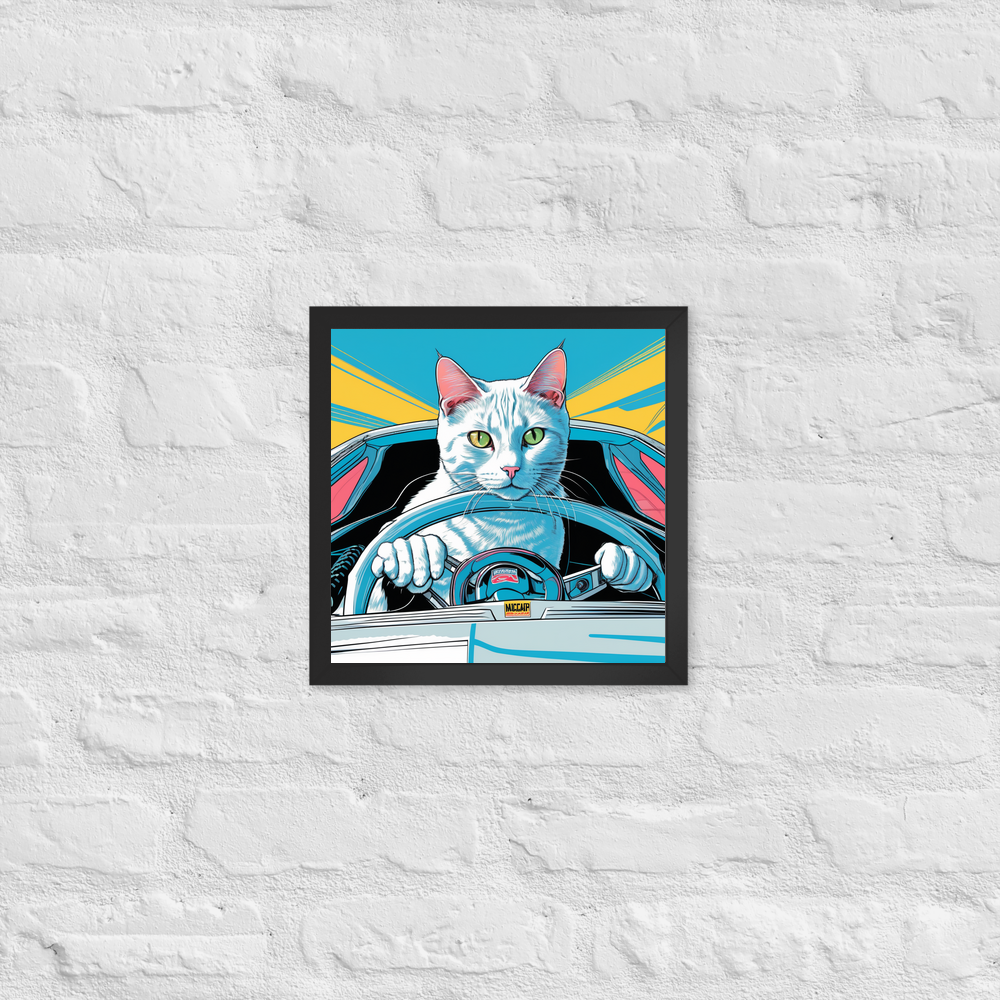 PugMug Custom White Companion Cat Framed Print