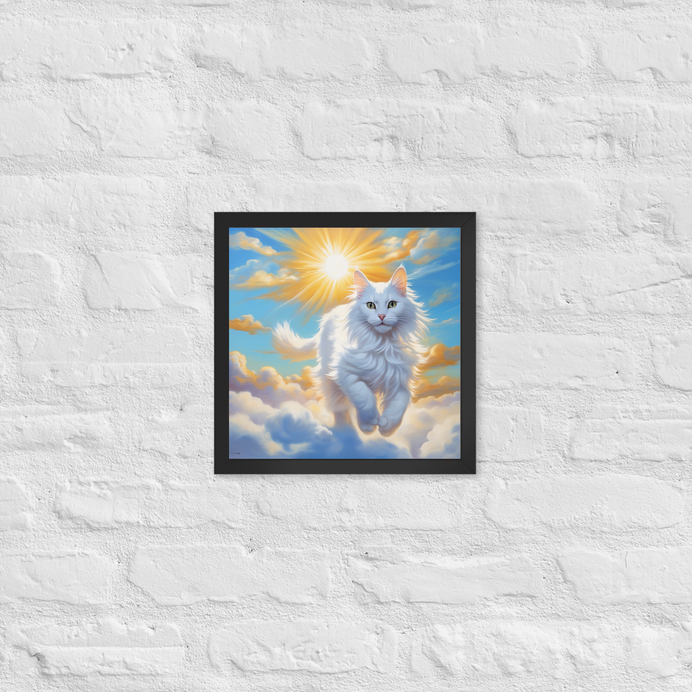 PugMug Custom White Companion Cat Framed Print