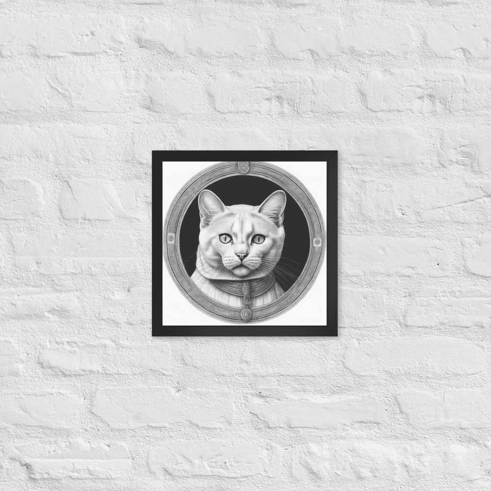PugMug Custom White Exotic Cat Framed Print