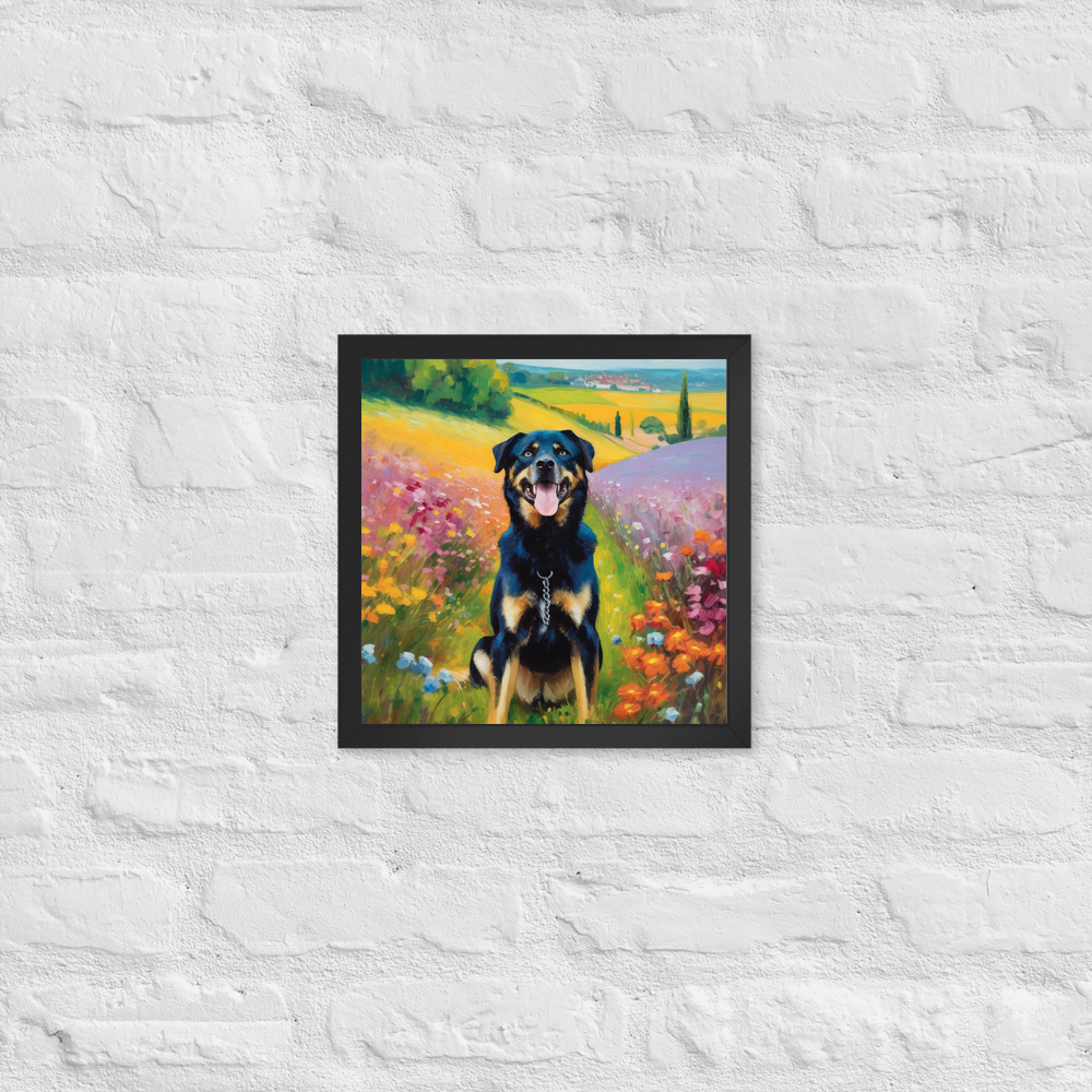 PugMug Custom Blue Framed Print