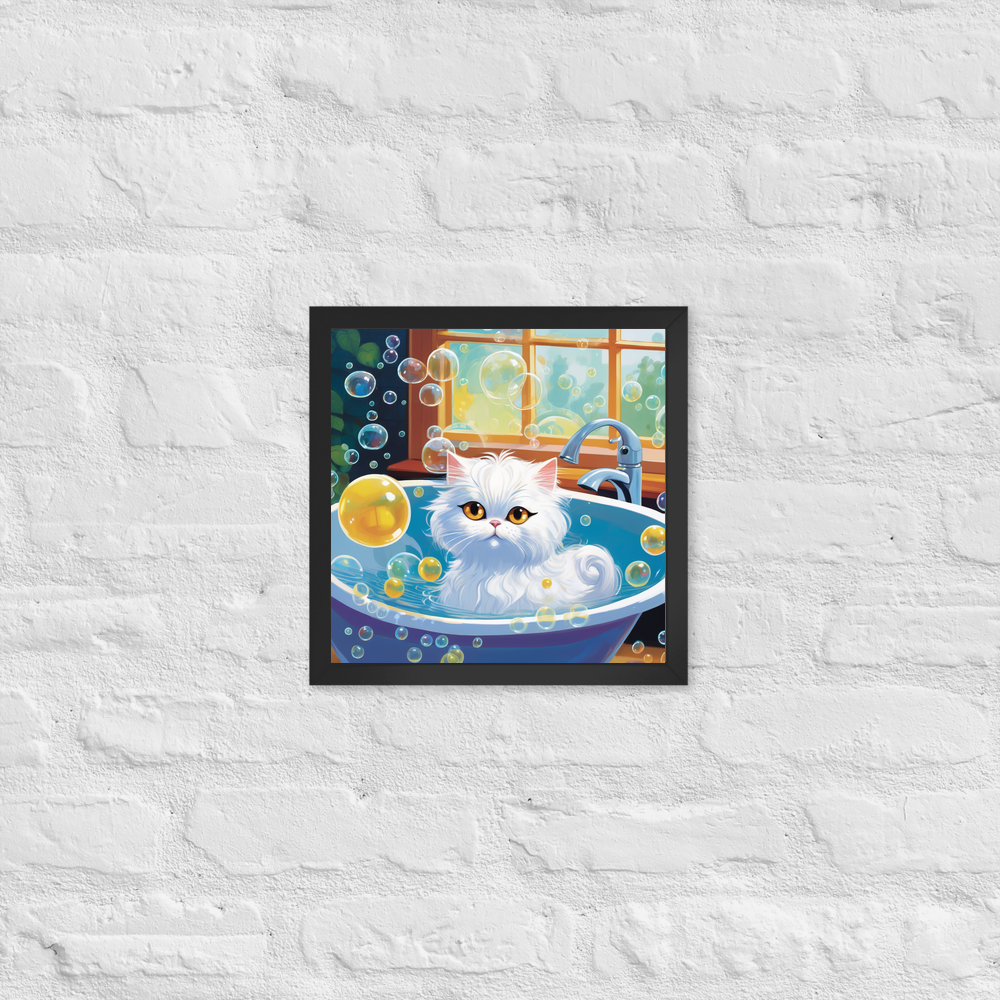 PugMug Custom White Persian Cat Framed Print