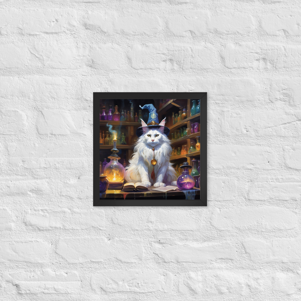 PugMug Custom White Maine Coon Cat Framed Print