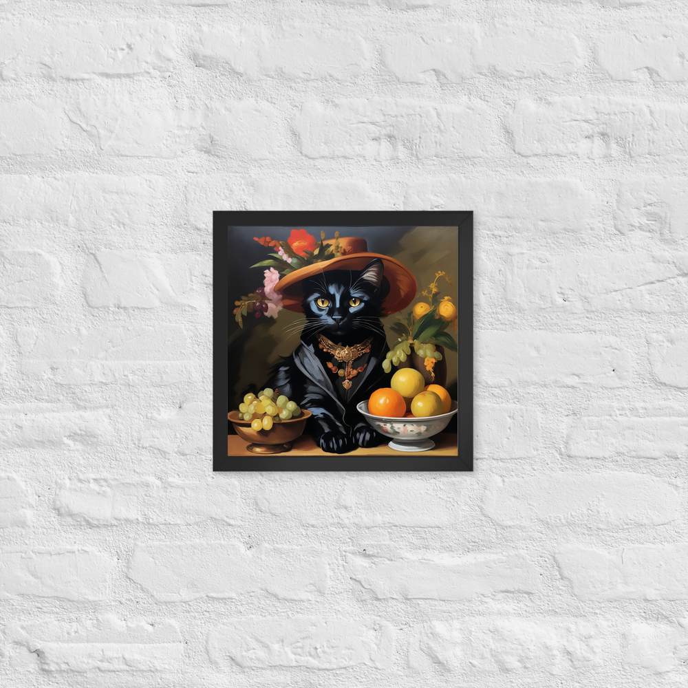 PugMug Custom Black Companion Cat Framed Print