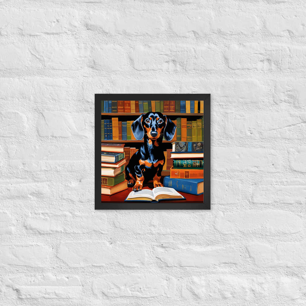 PugMug Custom Black Dachshund Framed Print
