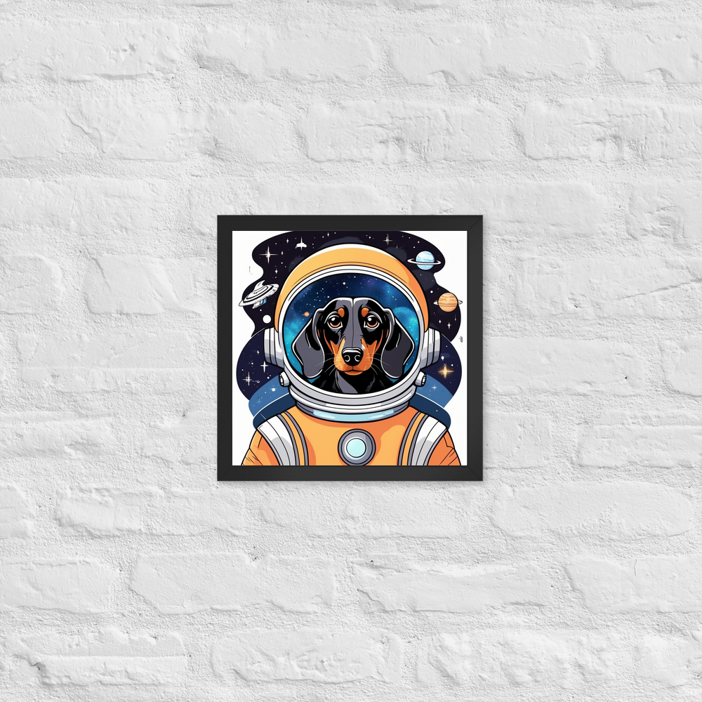 PugMug Custom Black Dachshund Framed Print