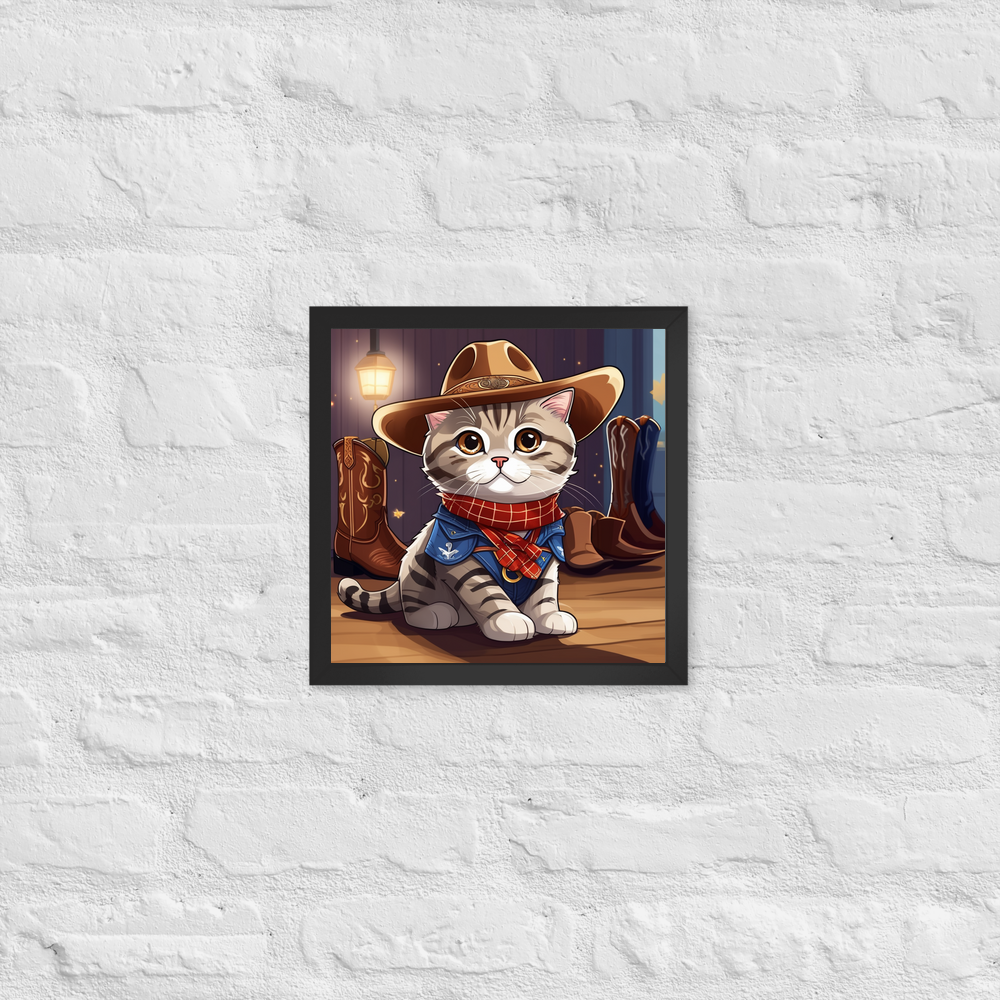 PugMug Custom Tabby Scottish Fold Cat Framed Print