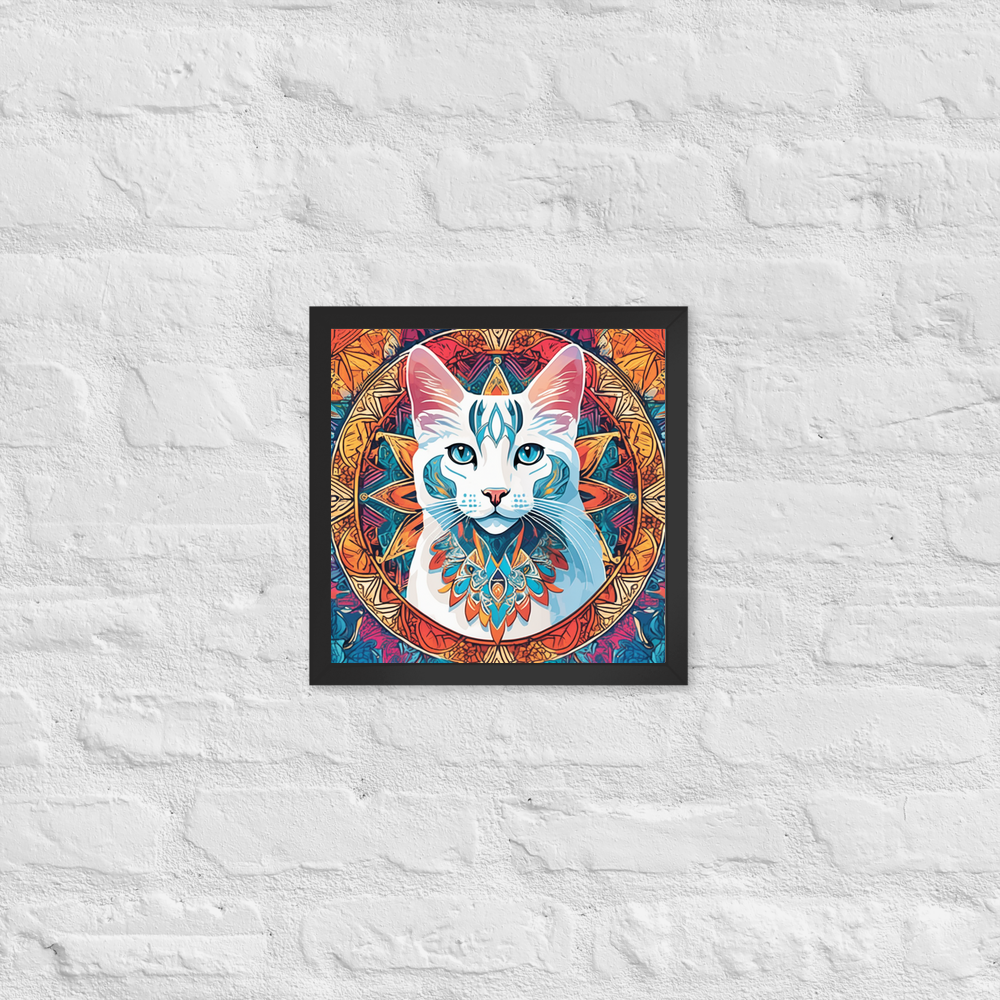 PugMug Custom White Companion Cat Framed Print