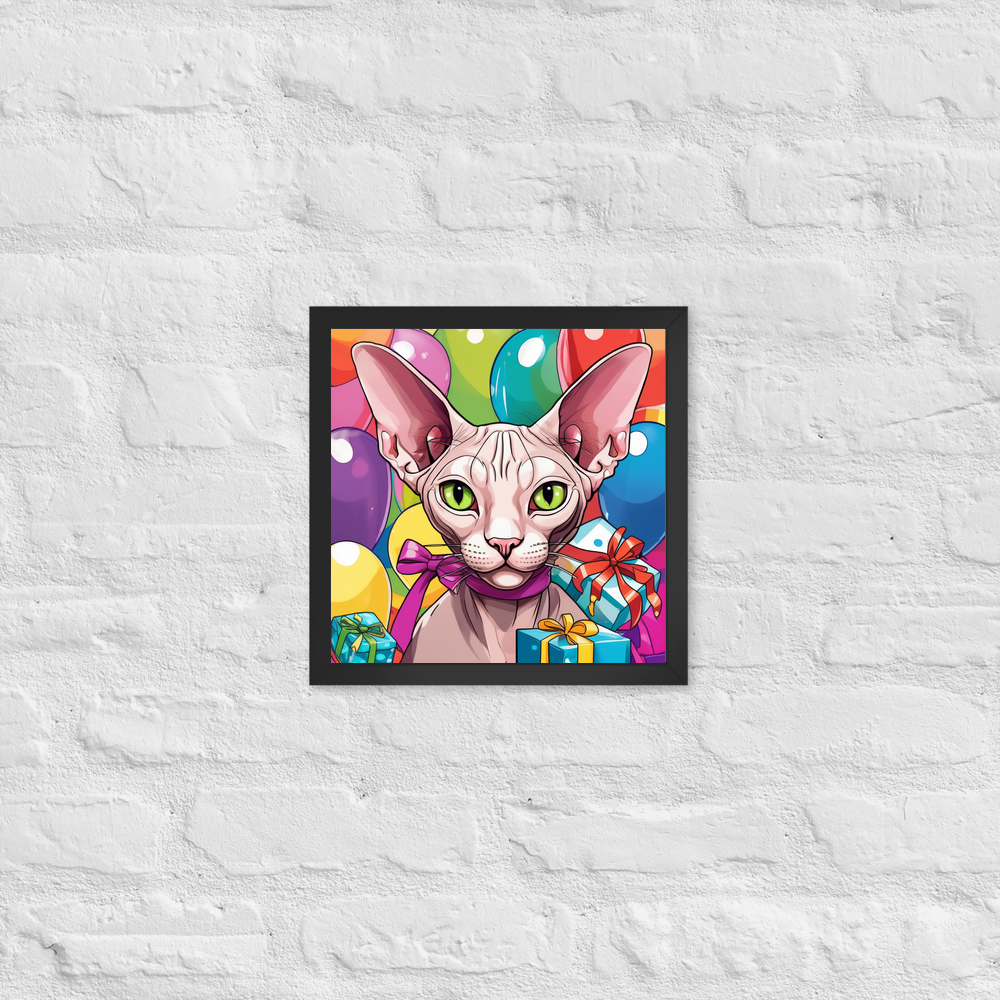 PugMug Custom Tabby Sphynx Cat Framed Print