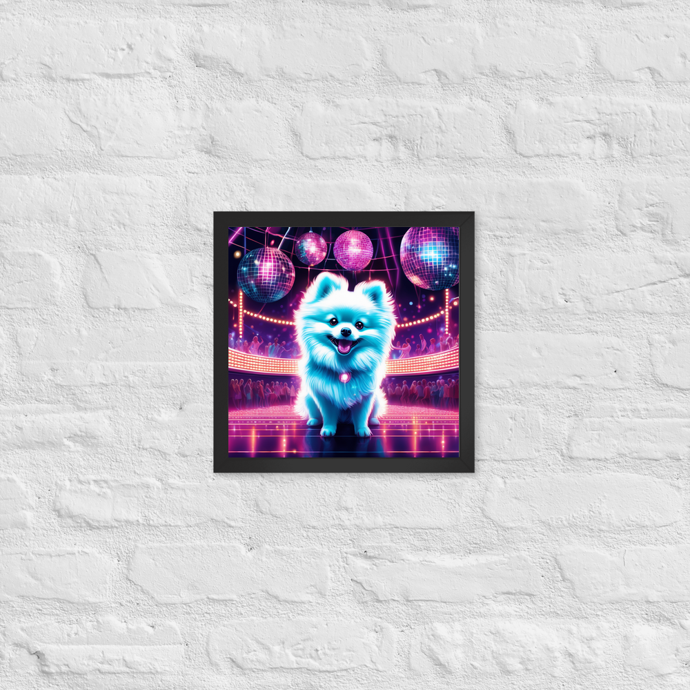 PugMug Custom White Pomeranian Framed Print