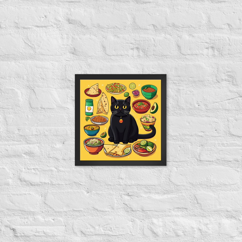 PugMug Custom Black British Shorthair Cat Framed Print