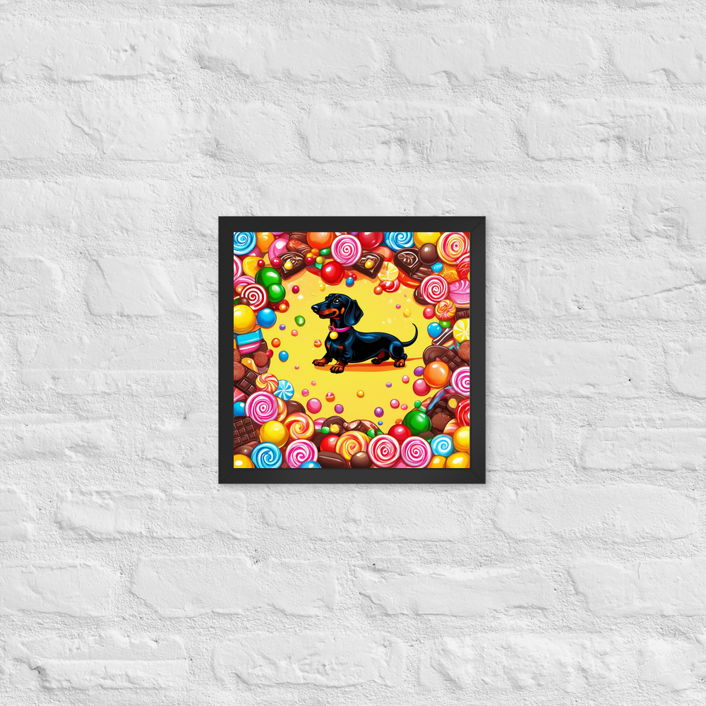 PugMug Custom Black Dachshund Framed Print
