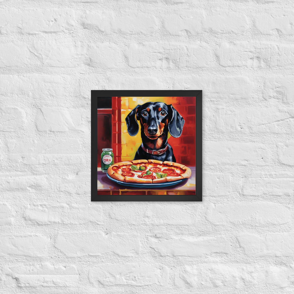 PugMug Custom Black Dachshund Framed Print