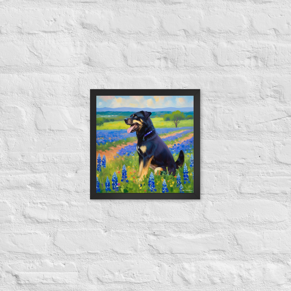 PugMug Custom Blue Framed Print
