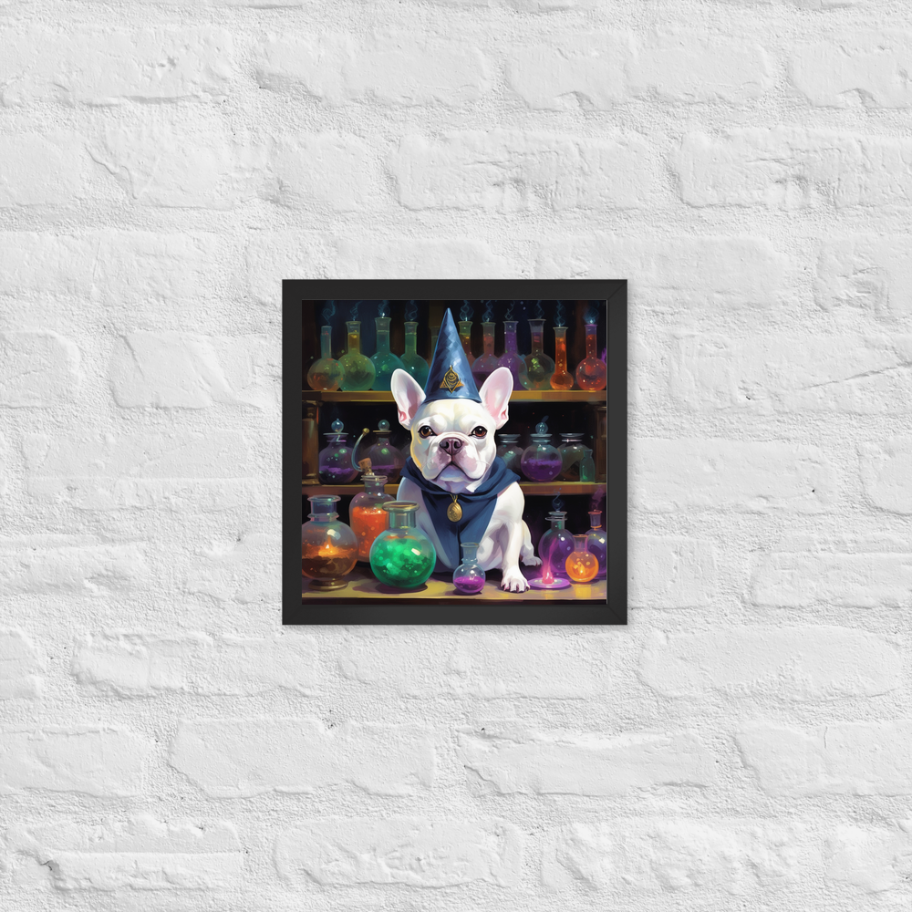PugMug Custom White French Bulldog Framed Print
