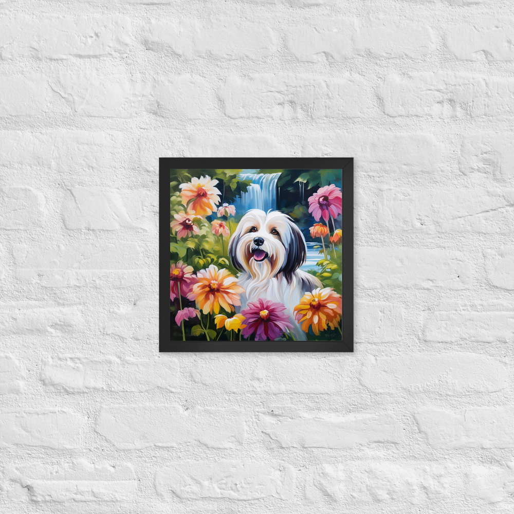 PugMug Custom Black-and-white Havanese Dog Framed Print