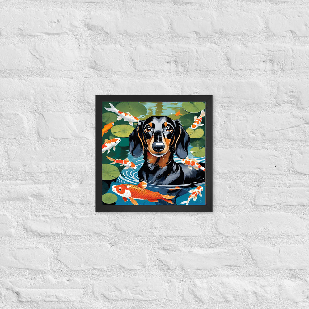 PugMug Custom Black Dachshund Framed Print