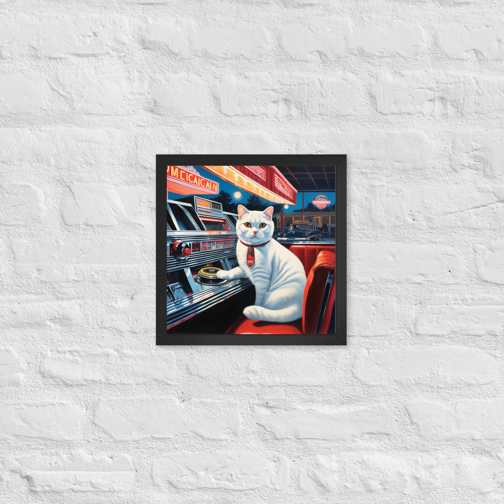 PugMug Custom White Scottish Fold Cat Framed Print