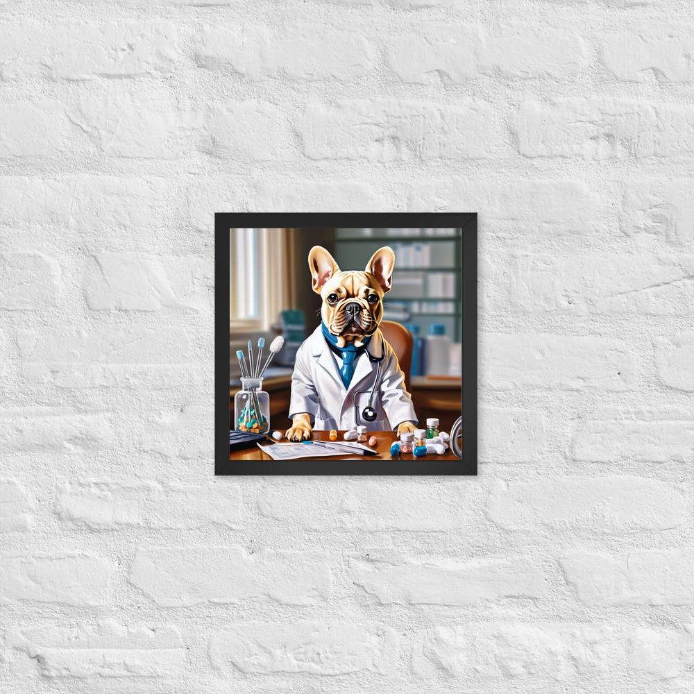 PugMug Custom Tan French Bulldog Framed Print