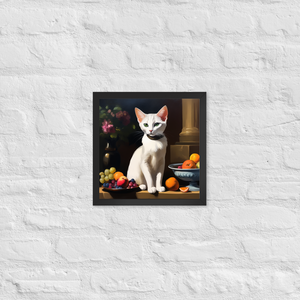 PugMug Custom White Abyssinian Cat Framed Print